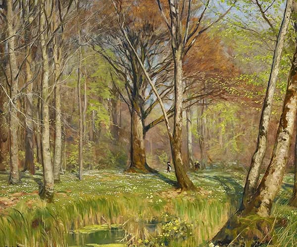 Children in the Spring Forest The Anemones have Bloomed | Oil Painting Reproduction