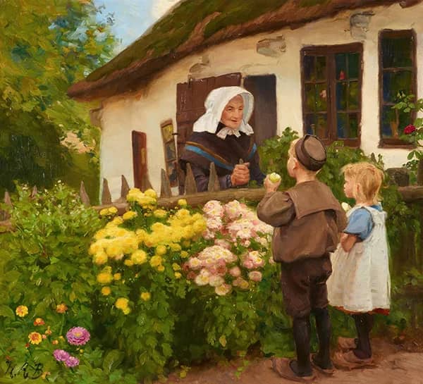Neighbors by Hans Andersen Brendekilde | Oil Painting Reproduction