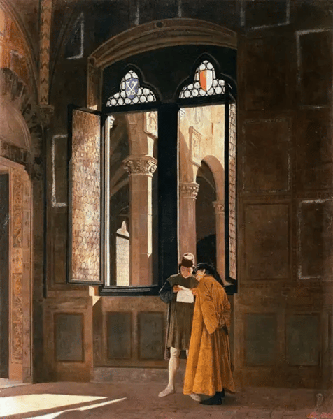 Palazzo Pretorio in Florence 1865 | Oil Painting Reproduction