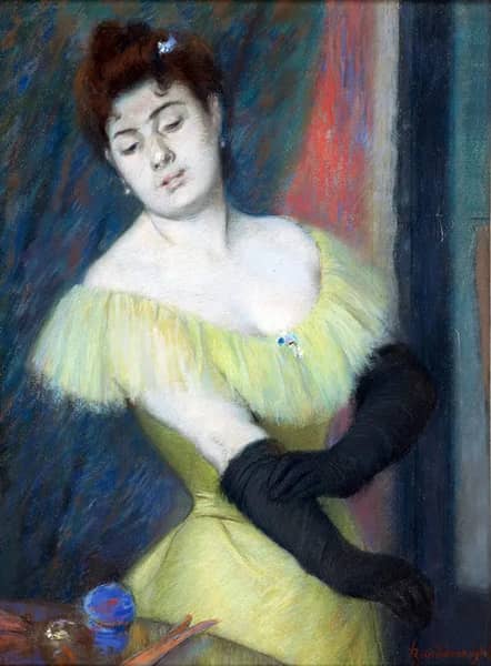 The Black Gloves by Federico Zandomeneghi | Oil Painting Reproduction