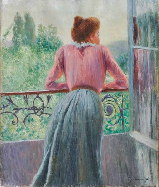 Woman on the Balcony by Federico Zandomeneghi | Oil Painting Reproduction