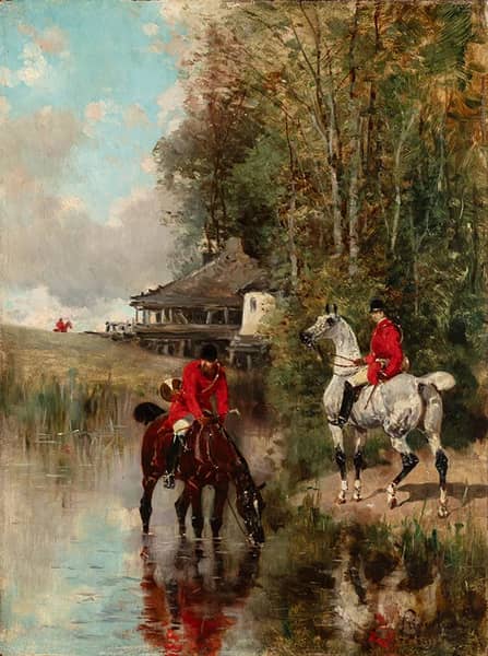 A Huntsman and a Beater Listening | Oil Painting Reproduction