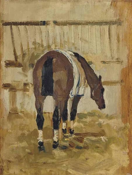 At the Stable by Rene Princeteau | Oil Painting Reproduction