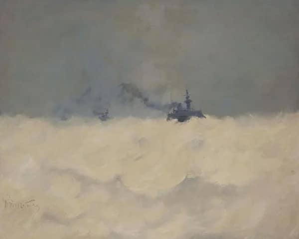Boat in the Storm by Rene Princeteau | Oil Painting Reproduction