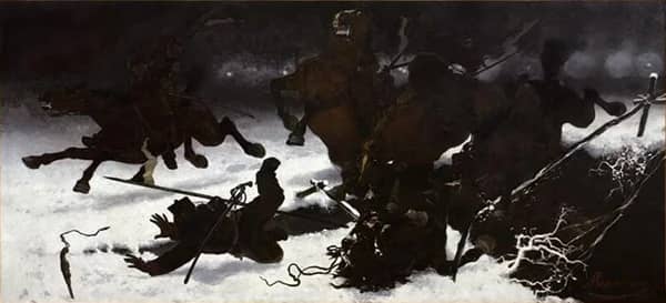 Uhlan Patrol Surprised by an Ambush | Oil Painting Reproduction