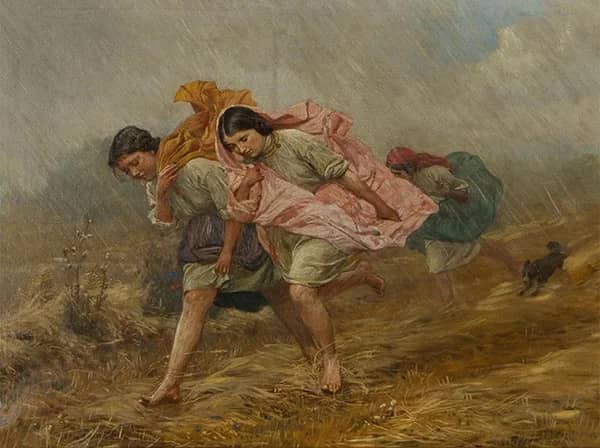 Escape from the Rain c1910 | Oil Painting Reproduction