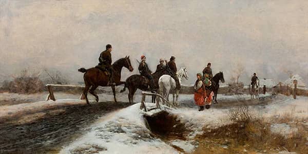 Insurgent Patrol 1883 by Antoni Piotrowski | Oil Painting Reproduction