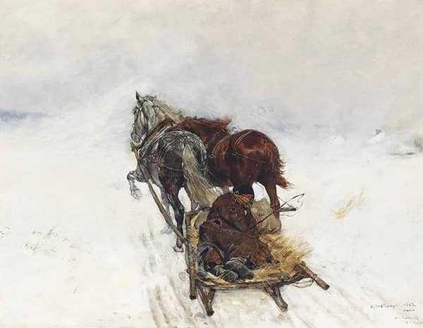 Snowstorm 1883 by Antoni Piotrowski | Oil Painting Reproduction