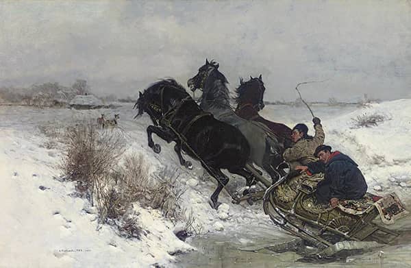 The Cracked Ice 1883 by Antoni Piotrowski | Oil Painting Reproduction