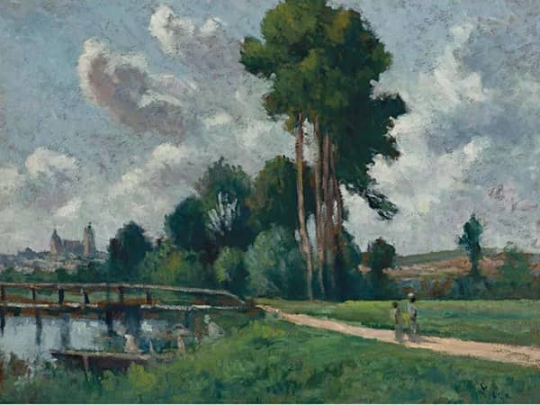 Auxerre Landscape of a Riverbank 1900 | Oil Painting Reproduction