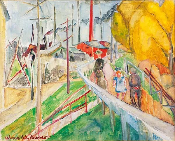 By a Harbour by Alma del Banco | Oil Painting Reproduction