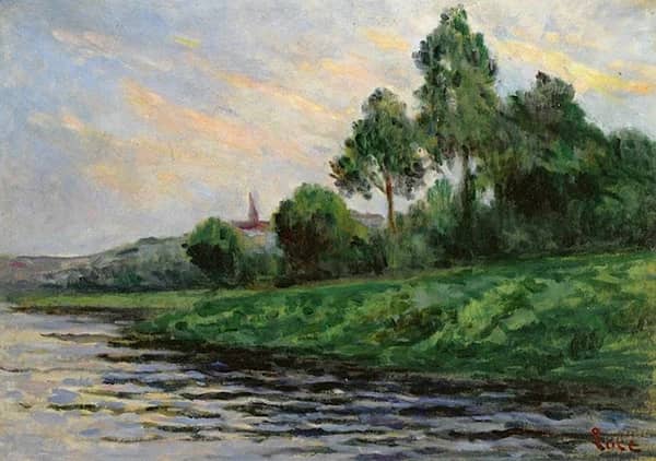 Landscape near Mantes by Maximilien Luce | Oil Painting Reproduction