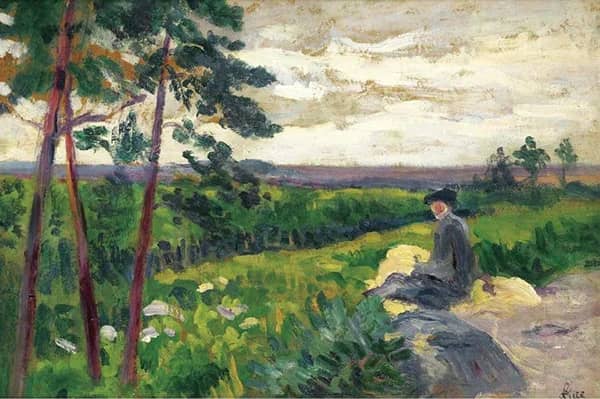 Landscape of Ile de France with a Figure | Oil Painting Reproduction