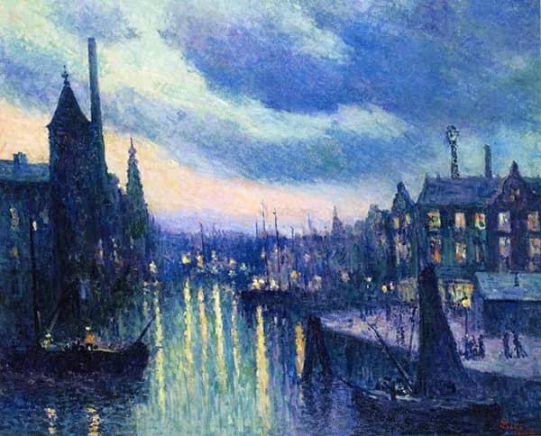 The Port of Rotterdam Evening 1908 | Oil Painting Reproduction