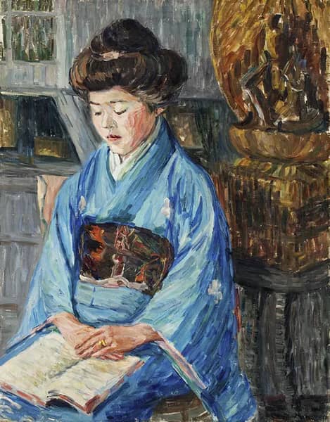 Japanese Woman 1910 by Alma del Banco | Oil Painting Reproduction