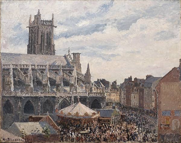 The Fair Outside the Church Saint Jacques Dieppe 1901 | Oil Painting Reproduction