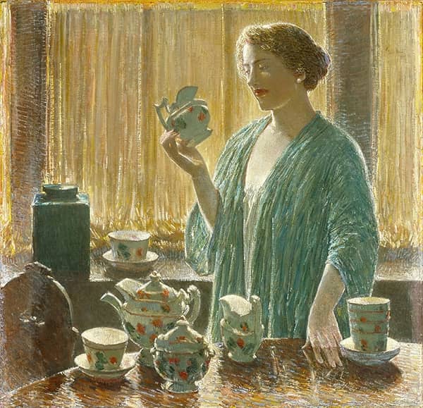 Strawberry Tea Set 1912 by Childe Hassam | Oil Painting Reproduction