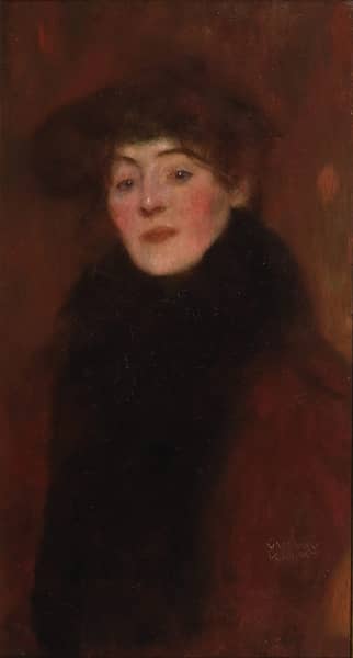Woman with Fur Collar 1897 by Gustav Klimt | Oil Painting Reproduction