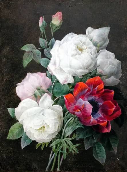 Bouquet Of Roses With An Anemone | Oil Painting Reproduction