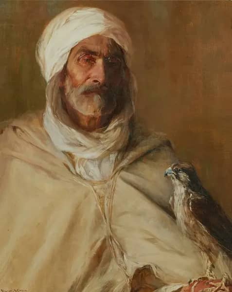 The Old Falconer 1906 by Elizabeth Coffin | Oil Painting Reproduction