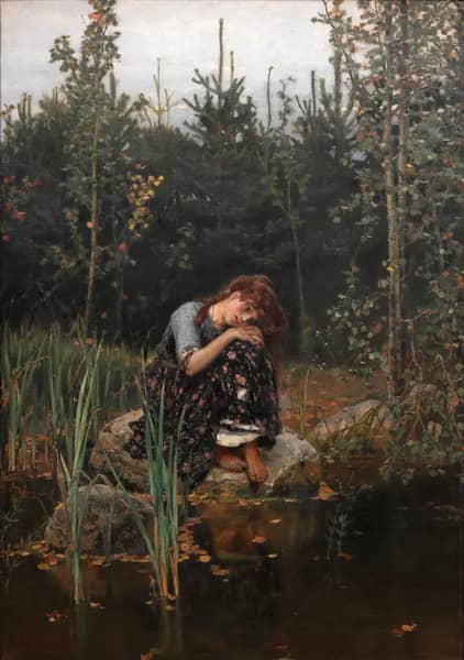 Alyonushka 1881 by Viktor Vasnetsov | Oil Painting Reproduction