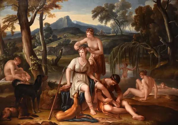 Diana and Her Nymphs by Gavin Hamilton | Oil Painting Reproduction