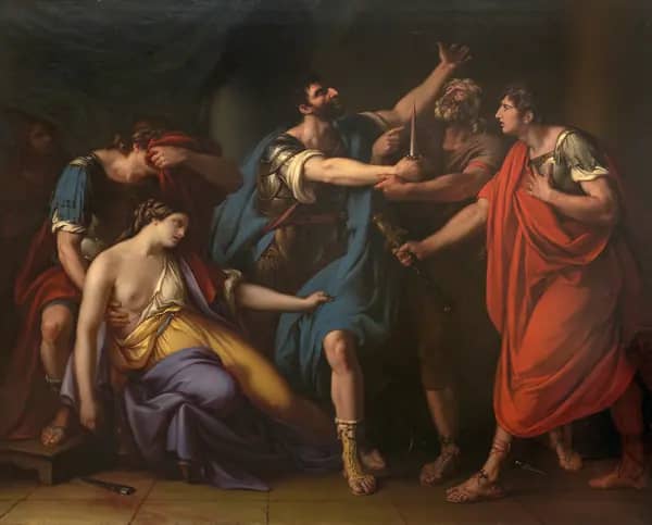 The Death of Lucretia by Gavin Hamilton | Oil Painting Reproduction