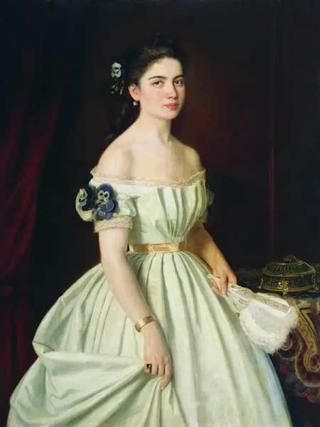 Portrait of E Vasilchikova by Ivan Kramskoy | Oil Painting Reproduction