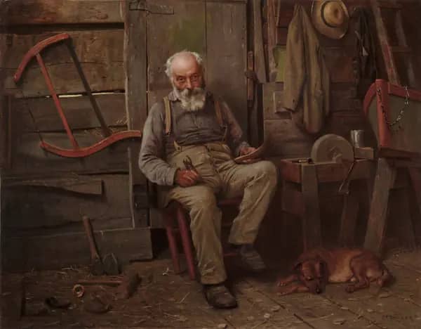 A Builder of Boats by John George Brown | Oil Painting Reproduction
