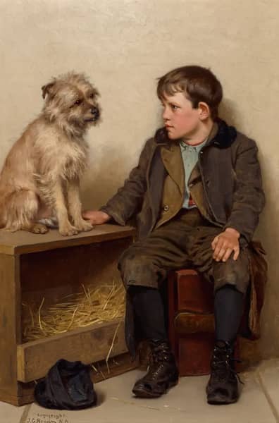 A Confab by John George Brown | Oil Painting Reproduction