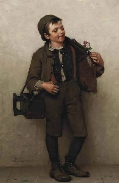 A Posy by John George Brown | Oil Painting Reproduction