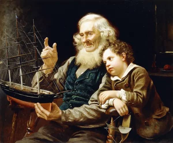A Story of the Sea 1883 by John George Brown | Oil Painting Reproduction