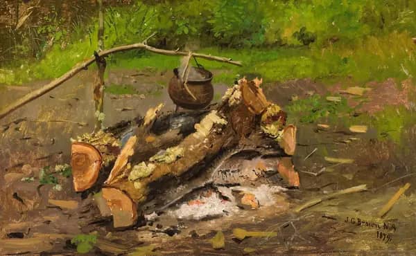 Camp in Vermont 1879 by John George Brown | Oil Painting Reproduction