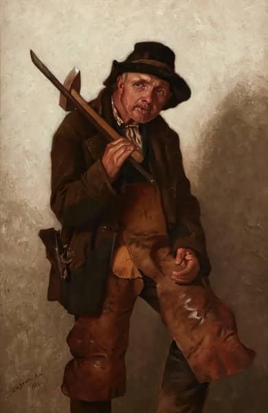 He Toils at Eighty 1884 by John George Brown | Oil Painting Reproduction