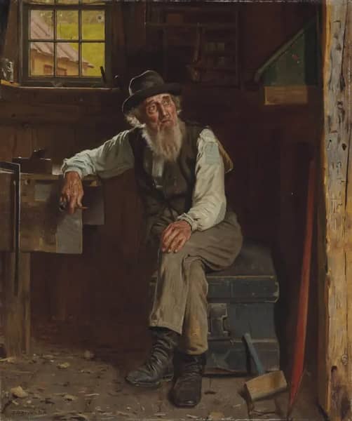 Living in the Past by John George Brown | Oil Painting Reproduction