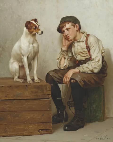 Mutual Admiration by John George Brown | Oil Painting Reproduction