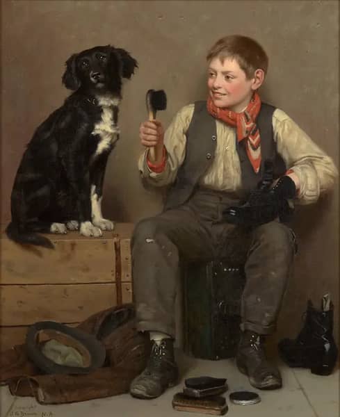 Only a Nickel Joe 1906 by John George Brown | Oil Painting Reproduction