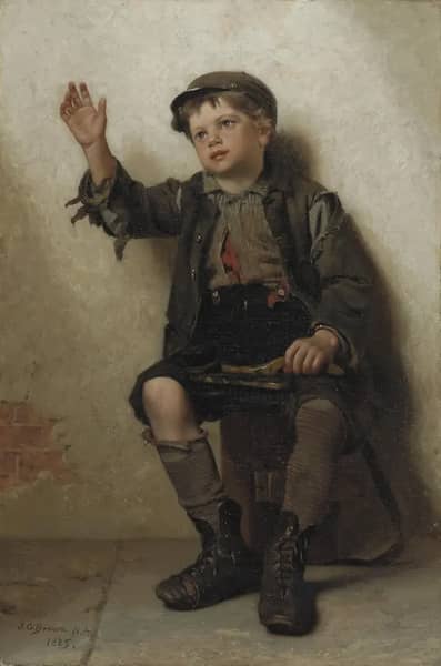 Shine Sir by John George Brown | Oil Painting Reproduction