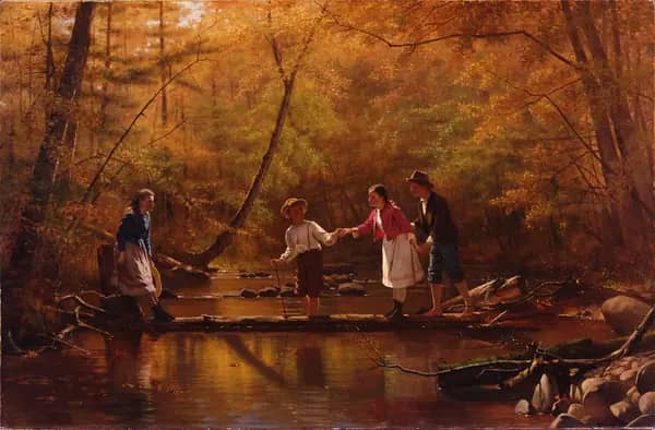 The Country Gallants by John George Brown | Oil Painting Reproduction