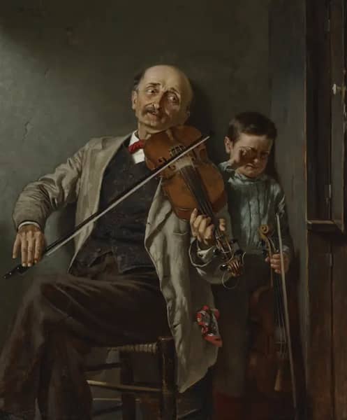 The Duet by John George Brown | Oil Painting Reproduction