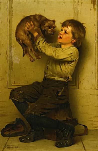 Youre a Beauty by John George Brown | Oil Painting Reproduction