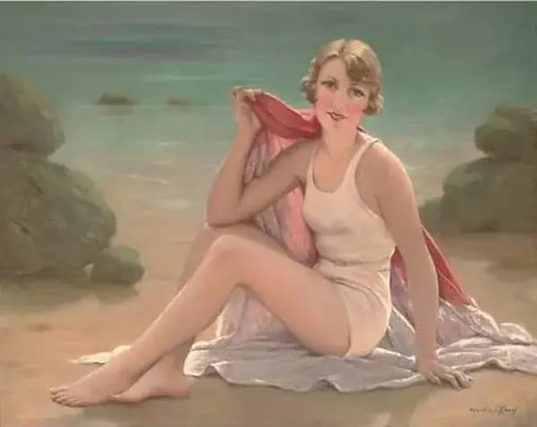 A Bathing Beauty by Francois Martin-Kavel | Oil Painting Reproduction