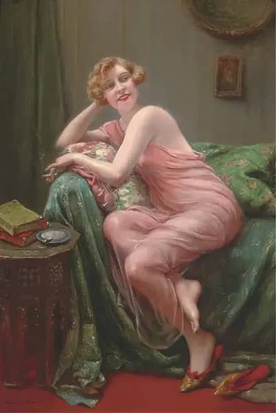 A Good Smoke by Francois Martin-Kavel | Oil Painting Reproduction