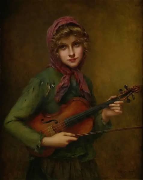 The Young Violinist by Francois Martin-Kavel | Oil Painting Reproduction