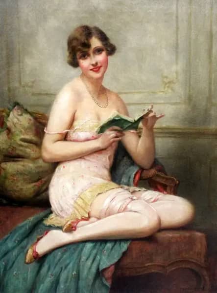 Woman Reading c1900 by Francois Martin-Kavel | Oil Painting Reproduction