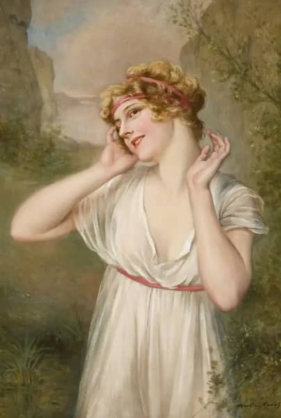 Young Girl with a Pink Headband | Oil Painting Reproduction