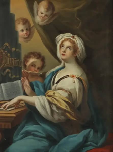 Saint Cecilia by Achille Leonardi | Oil Painting Reproduction