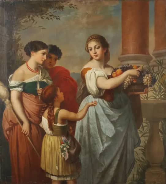The Fruit Basket by Achille Leonardi | Oil Painting Reproduction
