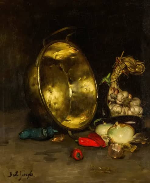 A Copper Cauldron Garlic And Onions | Oil Painting Reproduction