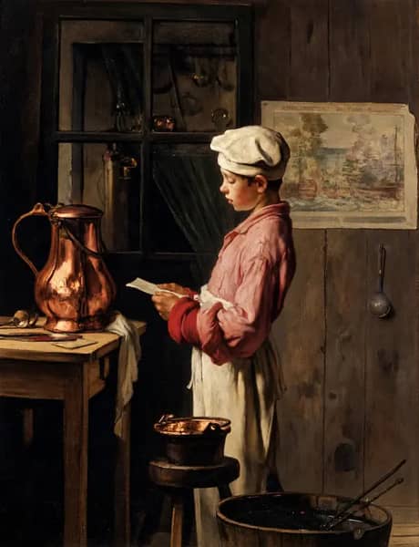 A Letter From His Father by Claude Joseph Bail | Oil Painting Reproduction